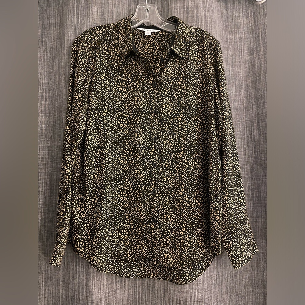 Popsugar Button Up Leopard Print Shirt